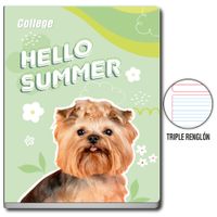 Cuaderno COLLEGE Deluxe Triple Renglón Pets 80 Hojas