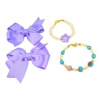 Set de niñas 2 Lazos y 2 Pulsera Marialu Creaciones