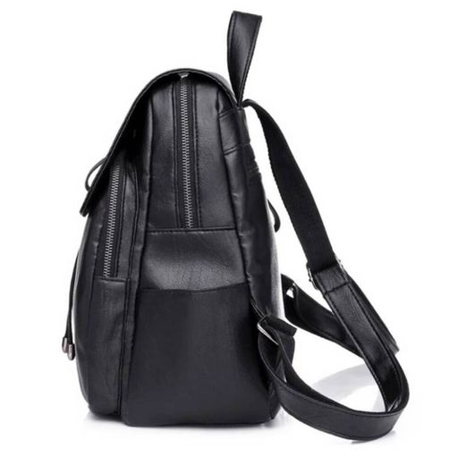 Mochilas cuero negro mujer on sale