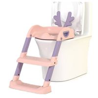 Asiento Bacin para Bebe con Escalera Inodoro Plegable Rosado