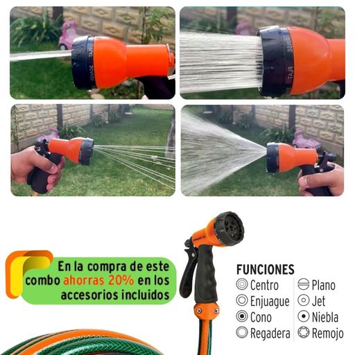 Soporte con manguera 13mm 20m y accesorios - Promart