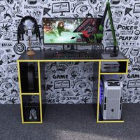 Escritorio Gamer NR 01 120cm Movenda Negro/Amarillo