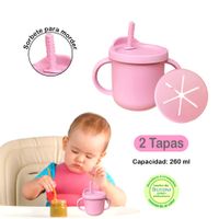 Taza de Alimentación de Silicona con Doble Tapa - SANDIA