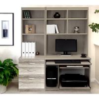 Escritorio Estante Moderno Rokuta Gris R&R MUEBLES