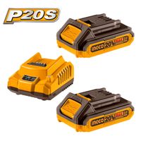 Set de 2 Baterias 20v 2ah Incluye Cargador Ingco FBCPK1222