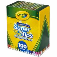 Crayola Supertips 100 Plumones Lavables Washable Niños