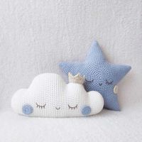 Pack x 2 Cojines Infantiles Decorativos para Cuna de Bebé BE CRAFTY Nube y Estrella