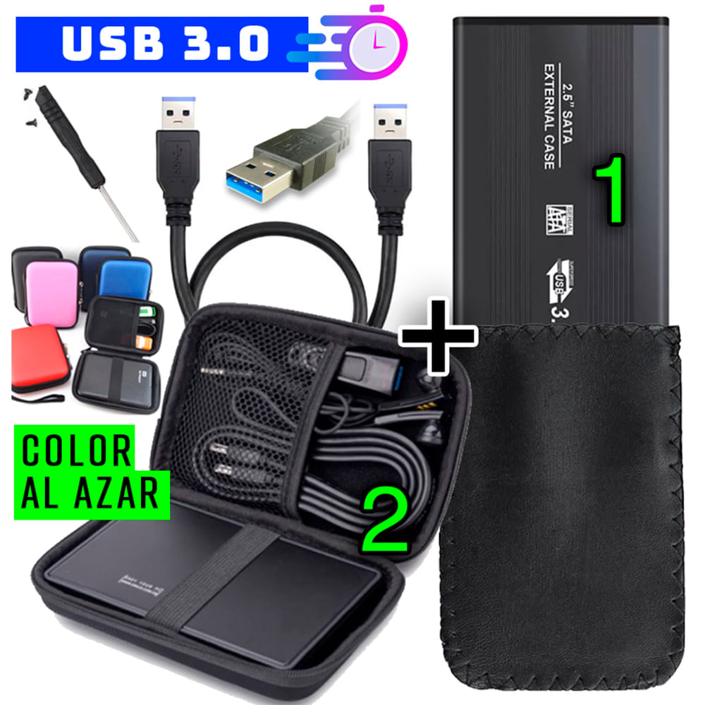 Combo Case Disco Duro Externo usb 3.0 con Funda Estuche Protectora