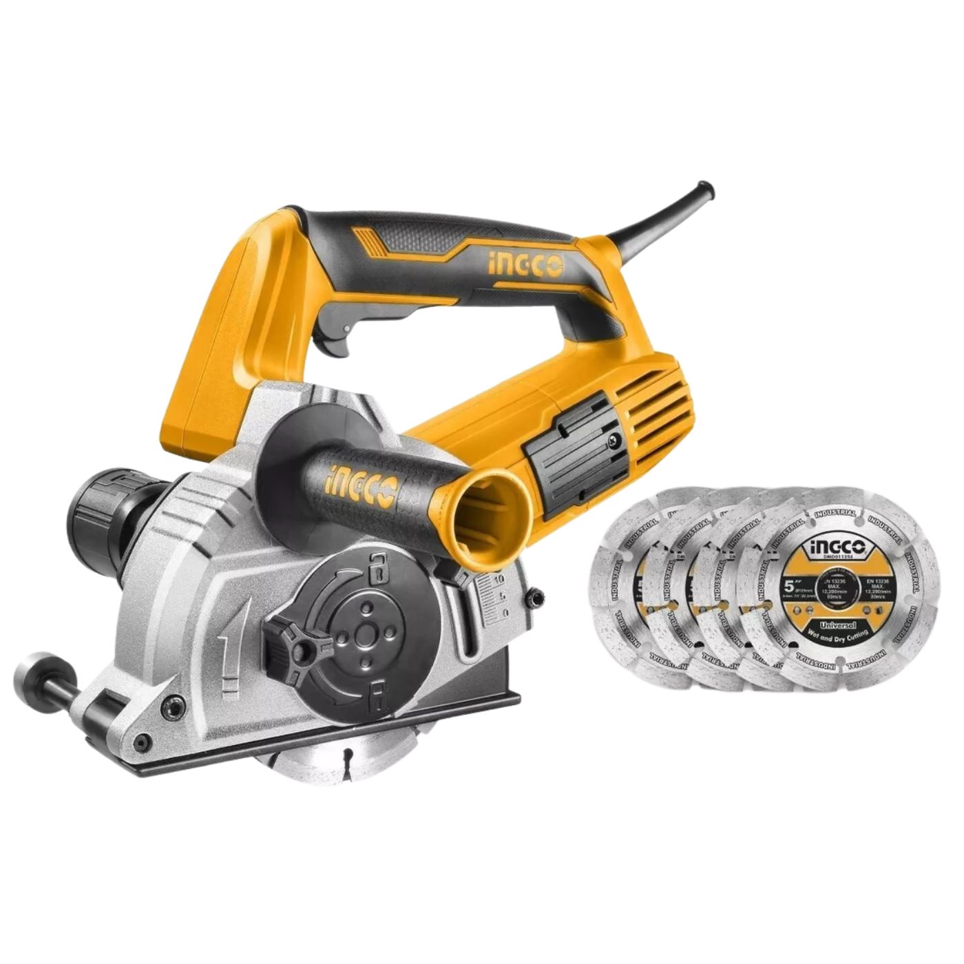 Acanaladora Cortador de Concreto con 4 Discos 1500w Ingco WLC15008