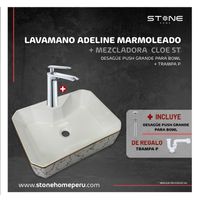 Combo Adeline Marmoleado + Cloe ST Desagüe S/Rebose Y Trampa- P Stone