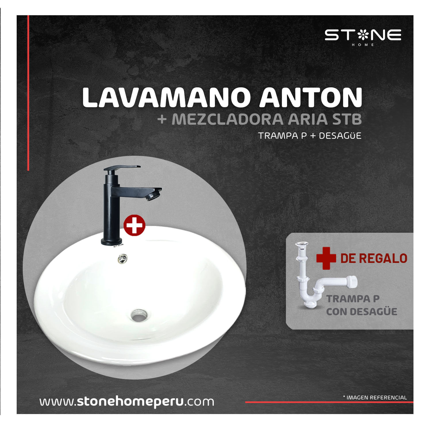 Combo Bowl Anton Aria STB-01 Trampa P-con Desagüe