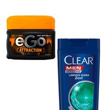 pack-shampoo-clear-men-anticaspa-2-en-1-dual-effect-frasco-400ml-gel-para-hombre-ego-attraction-pote-500ml