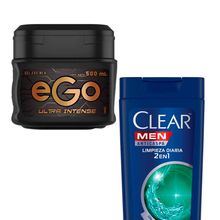 pack-shampoo-clear-men-anticaspa-2-en-1-dual-effect-frasco-400ml-gel-ego-for-men-ultra-intense-frasco-500ml