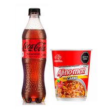 pack-gaseosa-coca-cola-sin-azucar-botella-500ml-sopa-instantanea-de-carne-ajinomen-vaso-51g