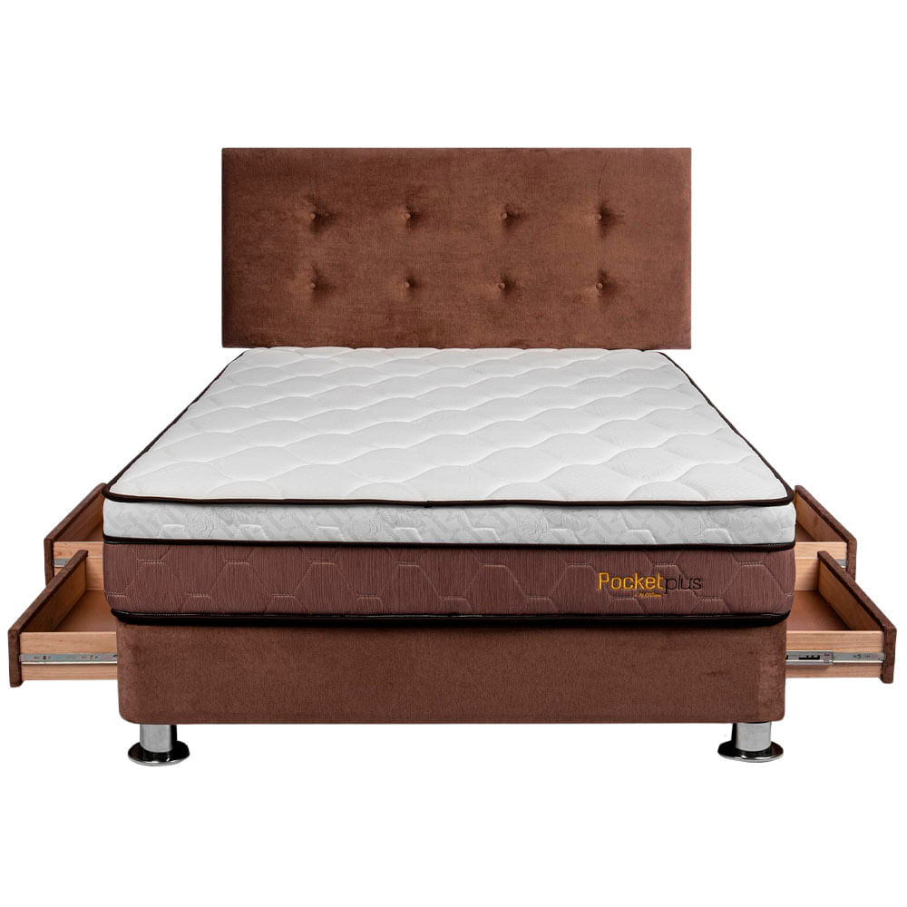 Dormitorio EL CISNE Pocket Plus Con Cajones 2 Plazas