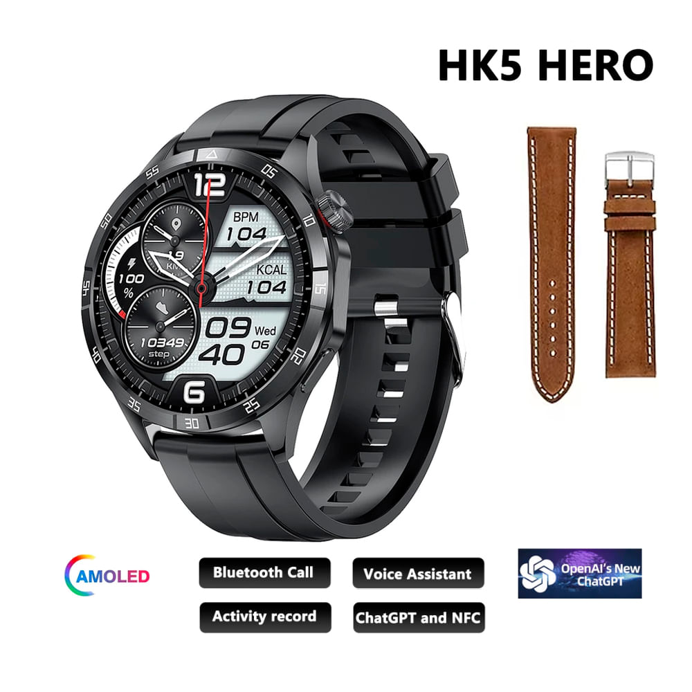 Smartwatch HK5 Hero GPS Chat GPT con doble correa