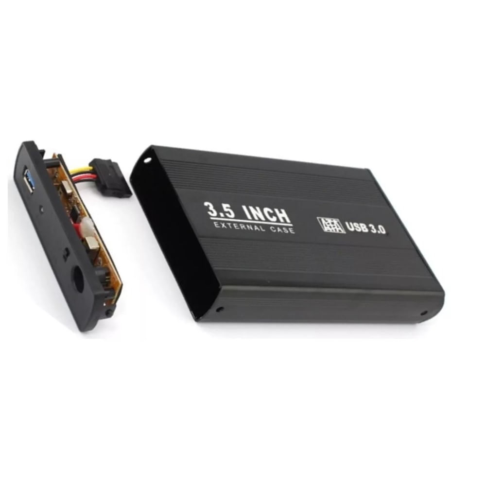 Case para Disco Duro 3.0 - 3.5"" Negro De Alta Calidad Portable De Alta Calidad Resistente y Caidas