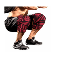 Vendas Rodillera Con Velcro de Potencia para Gimnasio Rojo