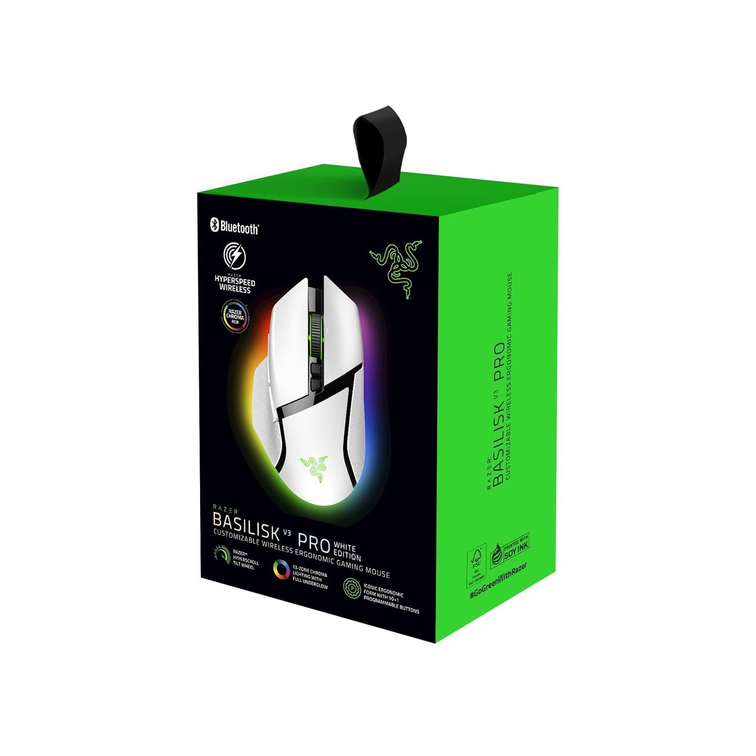 Mouse Gamer Razer Basilisk V3 Pro 30K Dpi Wireless/Bt/Usb-C Switch Optico 9M Chroma White