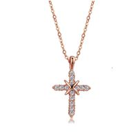Collar Dorado con Cristales Enamorada Regalo San Valentín Genieka Corazón Cruz