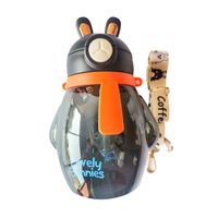 Botella Tomatodo Infantil Niño Escolar 600ML Conejito Negra