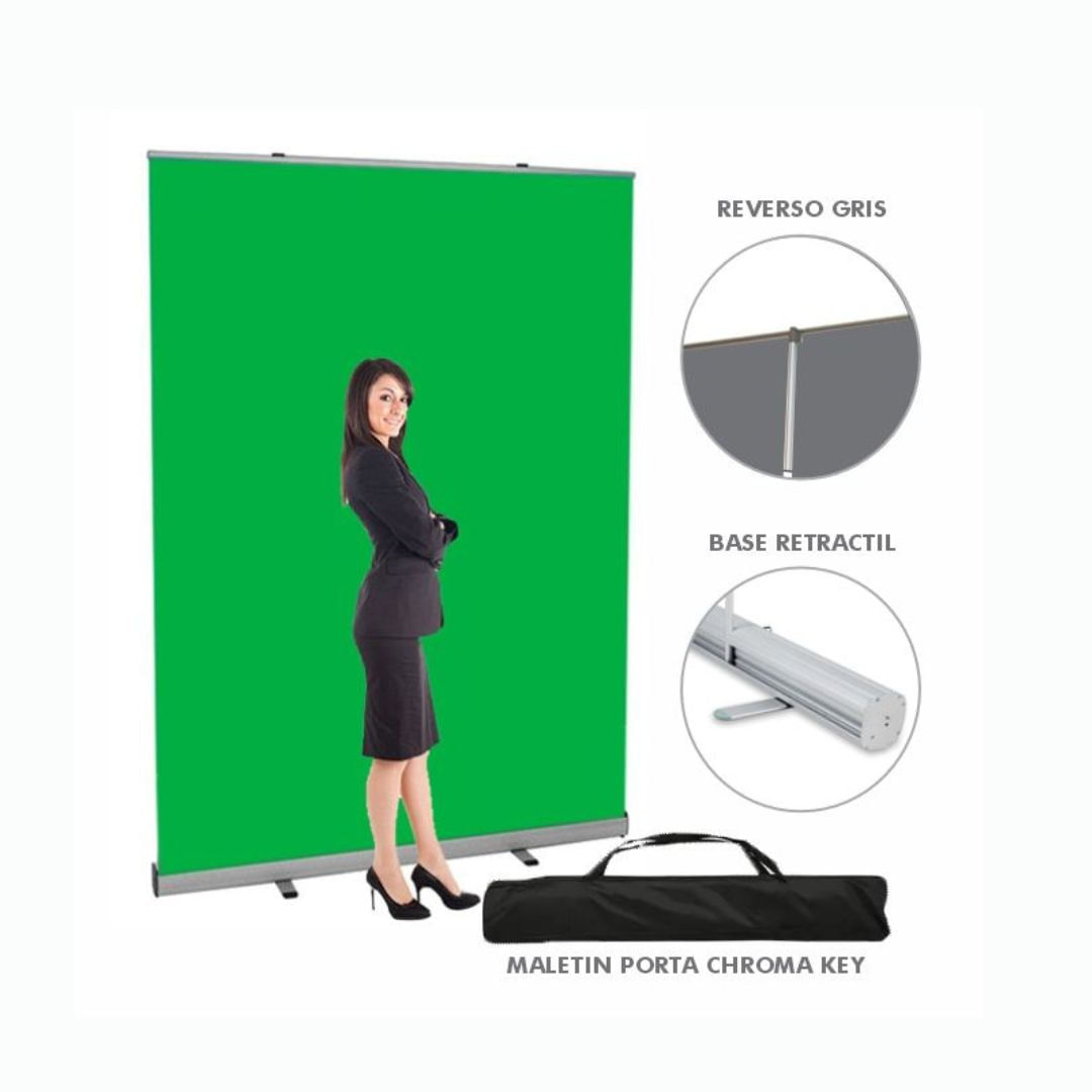 Fondo Chroma Key Verde Base Retractil 1.50 MTS x 2MTS