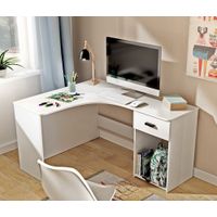 Escritorio Esquinero  Morgan 1 cajón color Blanco TU MESITA
