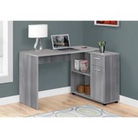 Escritorio Esquinero Issco color Gris 1 puerta 1 cajón TU MESITA