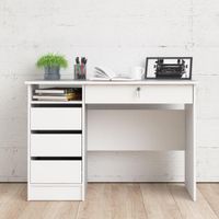 Escritorio Clásico Misti 4 cajones con LLave color Blanco TU MESITA