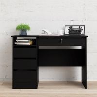 Escritorio Clásico Misti 4 cajones con LLave color Negro TU MESITA