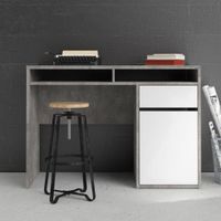 Escritorio Clásico Vienna 1 puert 1 cajón TU MESITA color Gris/Blanco