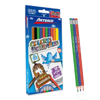 COLORES LARGOS ARTESCO BORRABLES X 12 UND + SACAPUNTAS