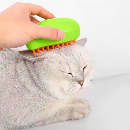 Cepillo de Vapor para Gatos Quita Pelos Mascotas Verde