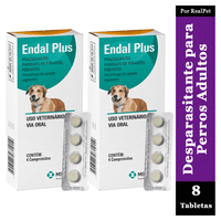 Pack x2 Antiparasitario Desparasitante Perros Endal Plus x 8 Tabletas
