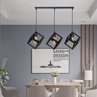 Lámpara colgante de 3 unidades con forma de cubo