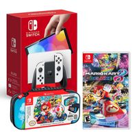 Consola Nintendo Switch Modelo Oled Blanco + Mario Kart 8 + Estuche Mario Kart Bag