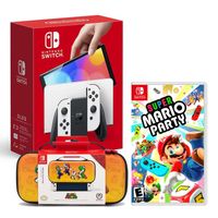 Consola Nintendo Switch Modelo Oled Blanco + Super Mario Party + Estuche Mario And Friends