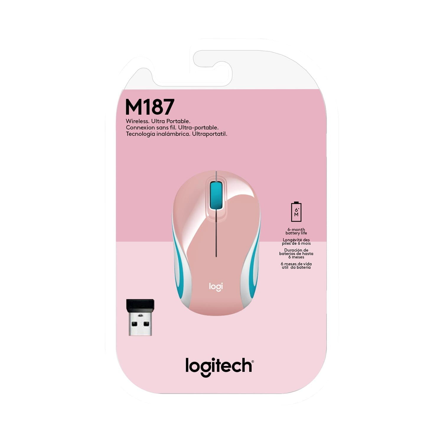 Mouse Logitech M187 Mini Wireless Refresh Pink