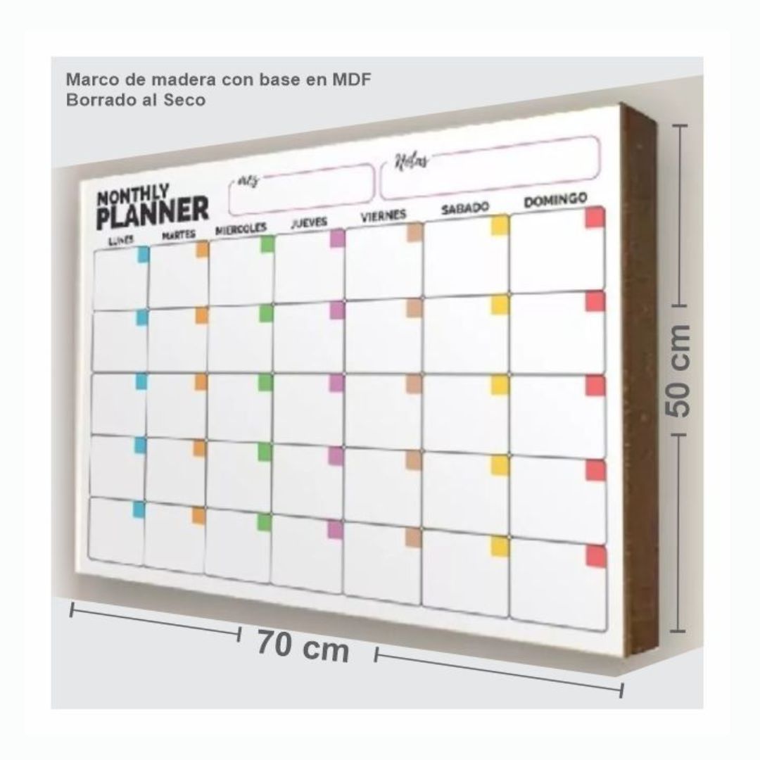 Cuadro Planificador Pizarra 50x70CM