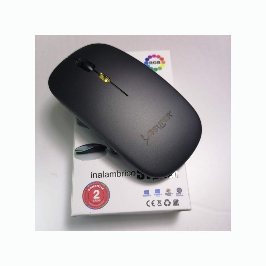 Mouse Inalámbrico Recargable USB Negro