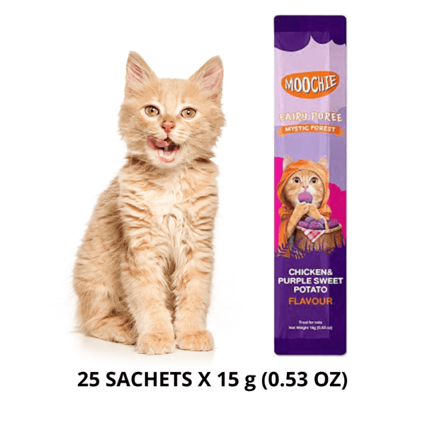 Snack para Gatos Moochie Sabor a Pollo y Camote Morado x25