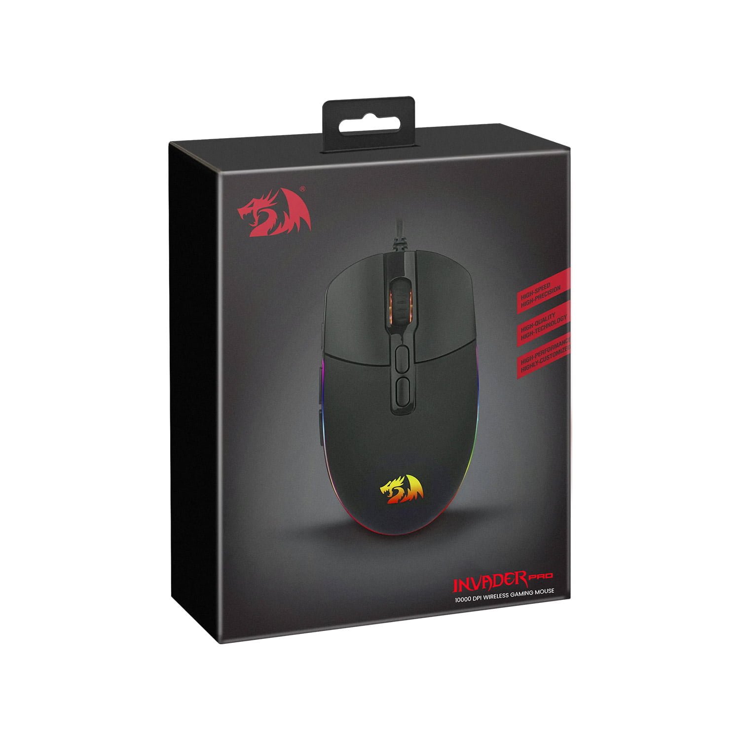 Mouse Gamer Redragon Invader Pro M719 Rgb Wireless Black