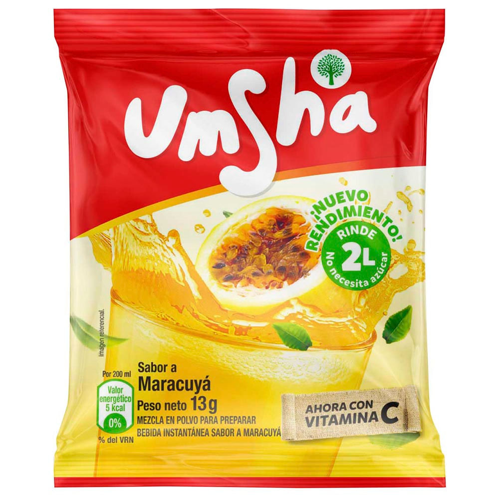 Refresco Instantáneo UMSHA Maracuyá Bolsa 13g