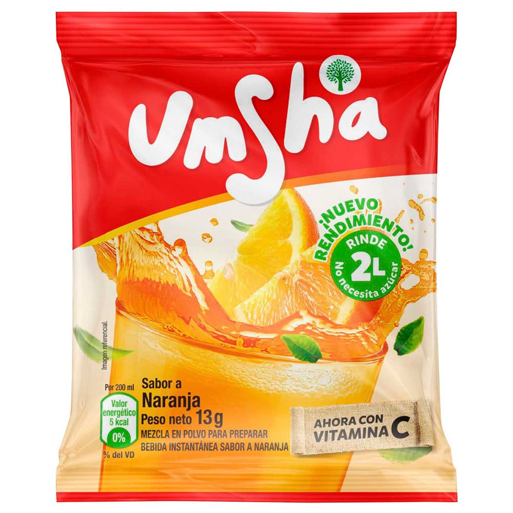 Refresco Instantáneo UMSHA Naranja Bolsa 13g