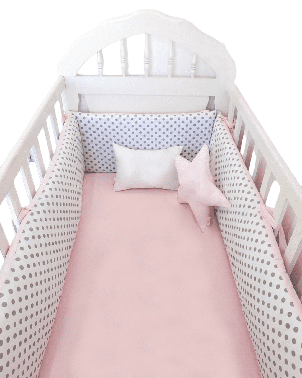 Protector Lateral Parachoques de Cuna BABYTU Diseño Bolitas Rosado