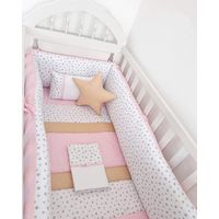 Protector Lateral Parachoques de Cuna BABYTU Diseño Estrellitas Rosado