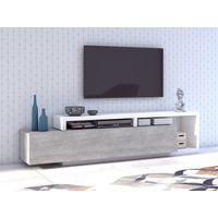 Mesa de TV Moderna Sibarys color Gris claro/Blanco 1 cajón TU MESITA
