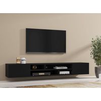 Mesa de TV Flotante Genius color Negro 2 puertas TU MESITA