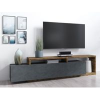 Mesa de TV Moderna Sibarys color Negro/Marrón 1 cajón TU MESITA