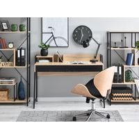 Escritorio Moderno Rikko color Haya/Negro TU MESITA 2 cajones